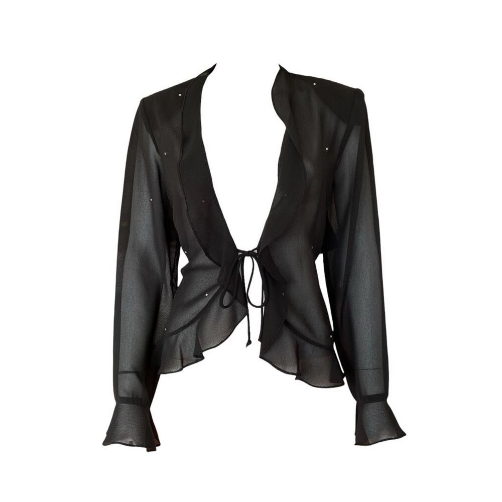 vintage whimsigoth tie-front blouse